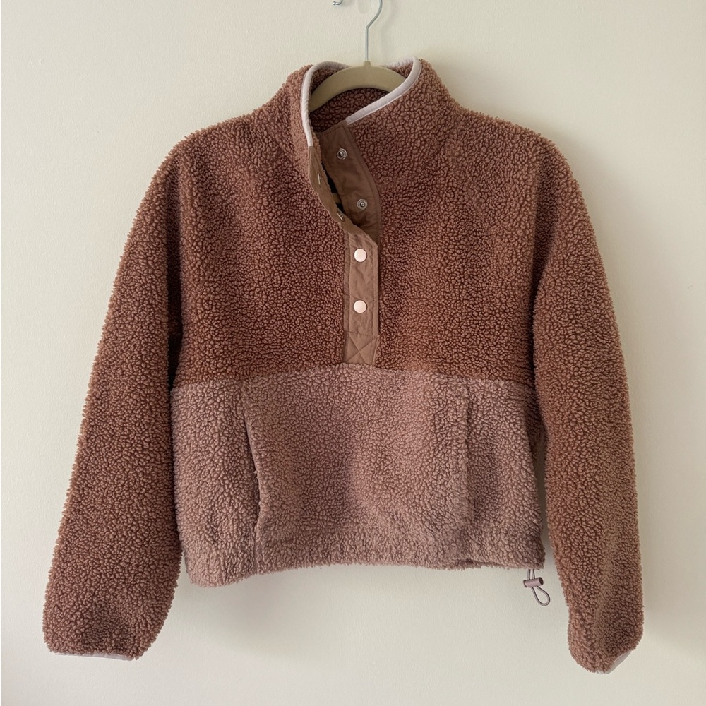 Pink Old Navy Cropped Sherpa Pullover - Size XS